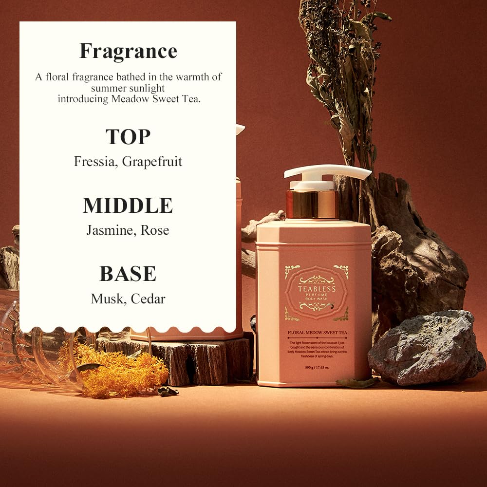 TEABLESS Perfume Body Wash #Floral Meadowsweet Tea 500g - Image 3
