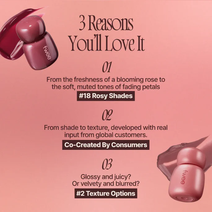 FWEE Rose Obsession Stay-Fit Lip Tint GN03 Apple Rose - Image 4