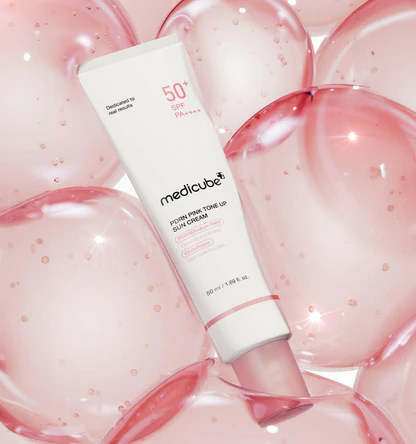 MEDICUBE PDRN Pink Tone Up Sun Cream Spf50+ PA++++ 50ml - Image 3