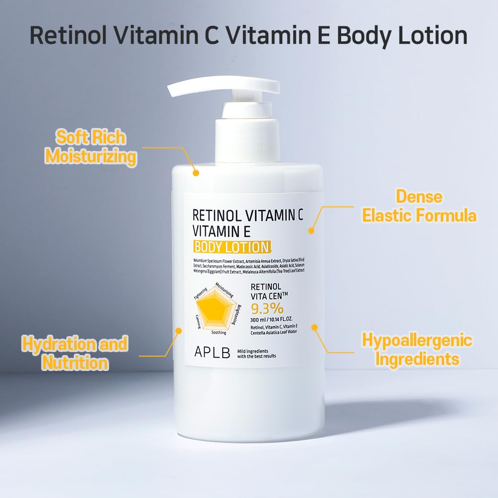 APLB Retinol Vitamin C Vitamin E Body Lotion 300ml - Image 5