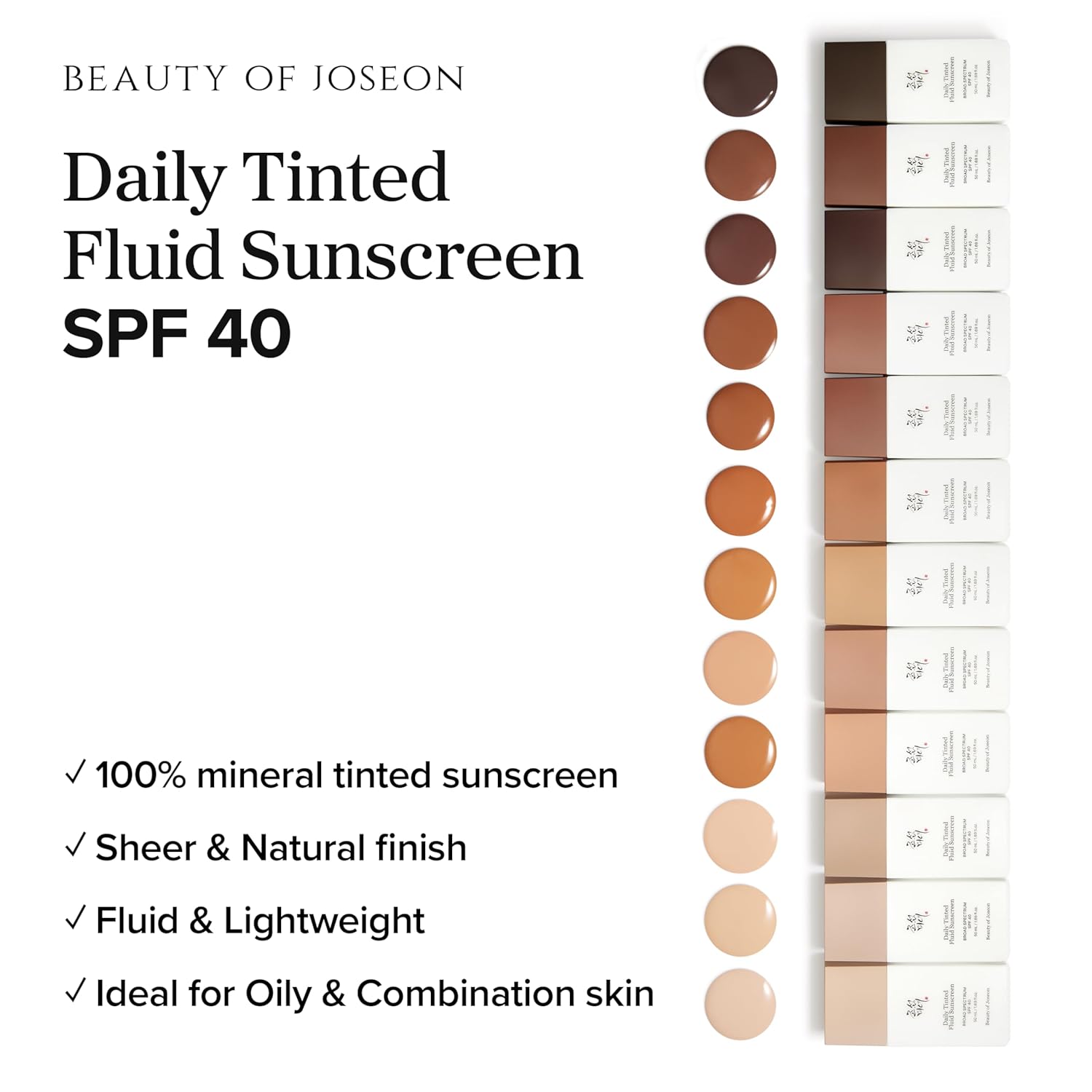 BEAUTY OF JOSEON Daily Tinted Fluid Sunscreen SPF50+ PA+++ #LN110 - Image 3