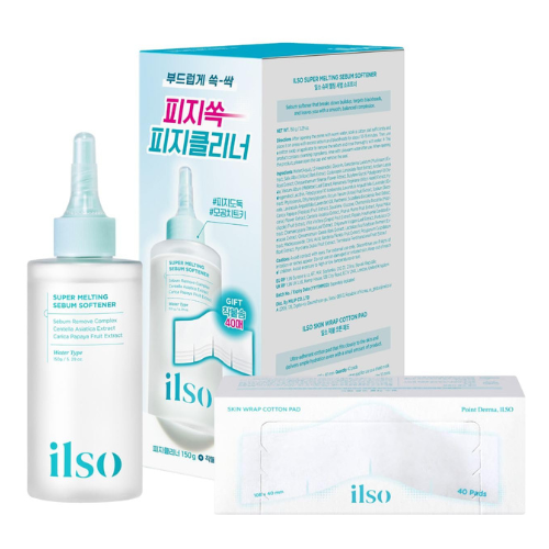 ILSO Super Melting Sebum Softener 150g with Skin Wrap Cotton Pads 40pcs