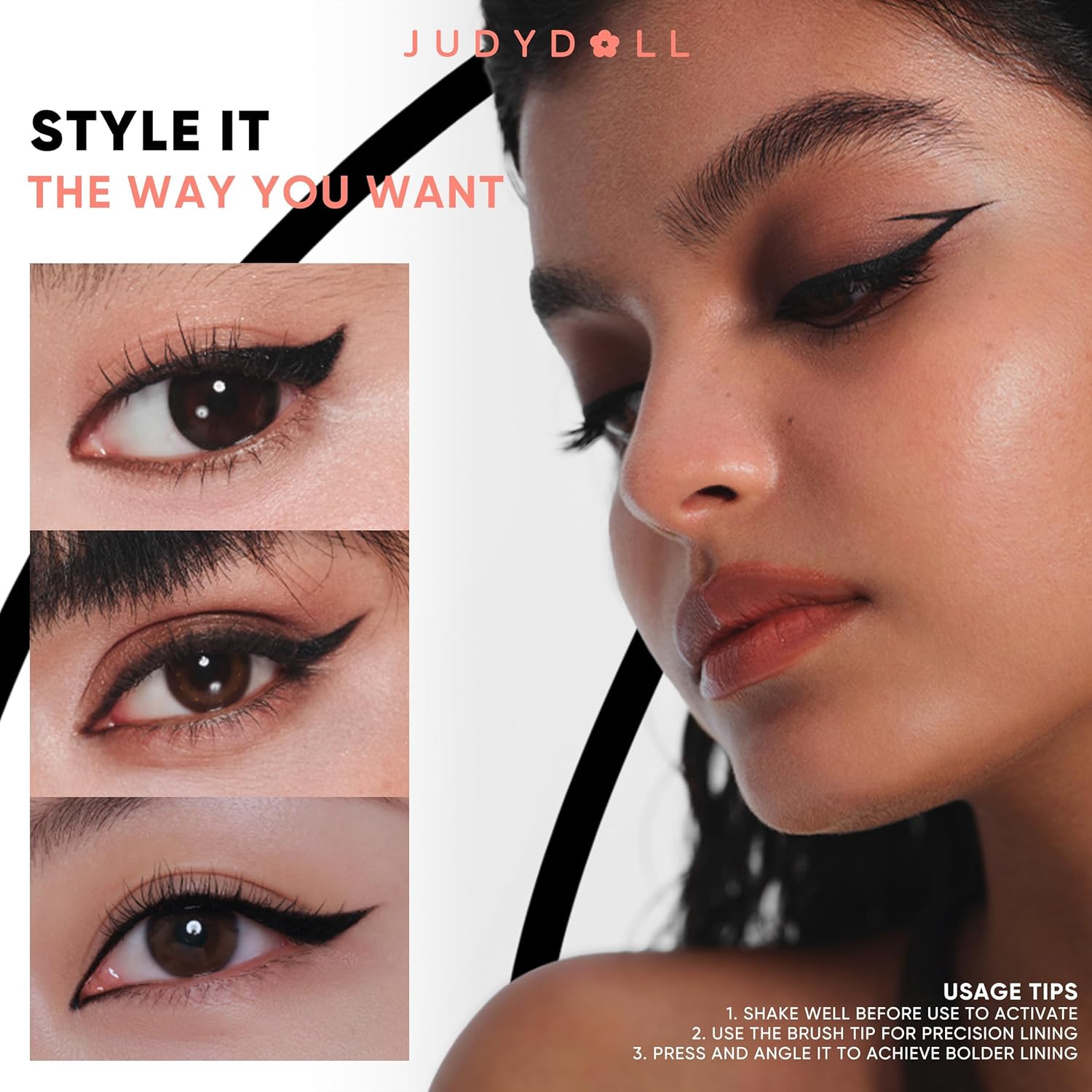 JUDYDOLL Ink Glider Longlasting Liquid Eyeliner #Intense Black 0.5ml - Image 3