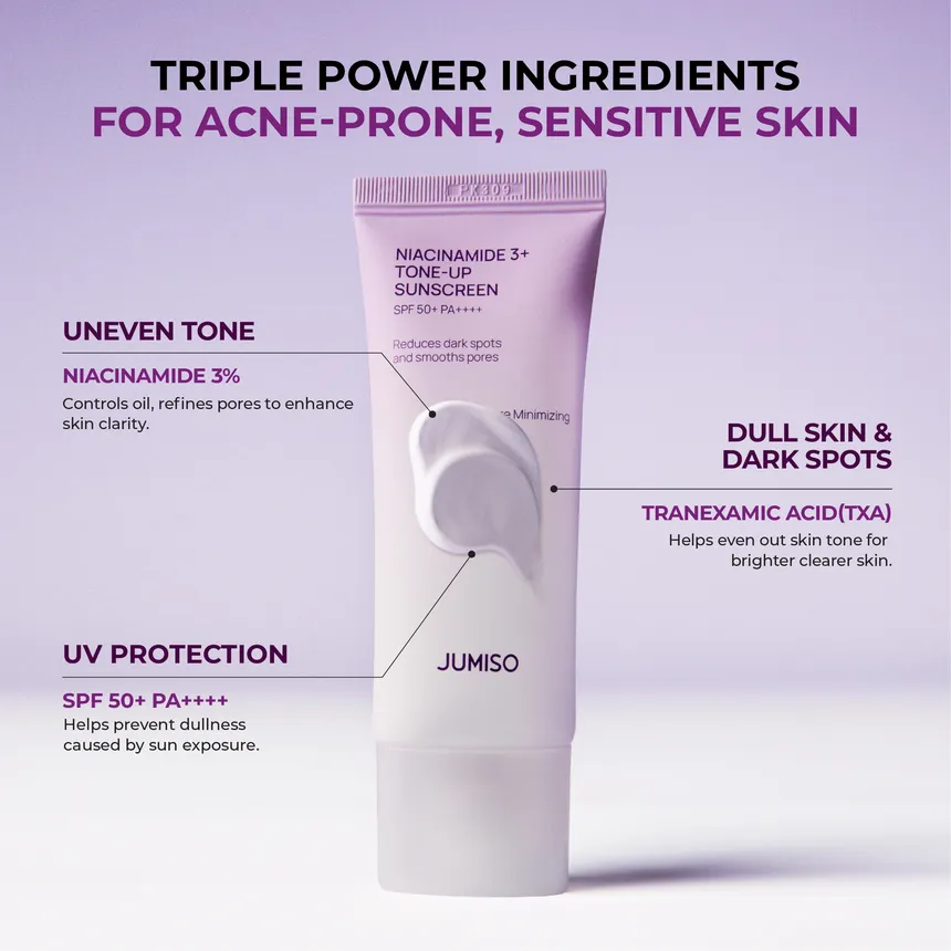JUMISO Niacinamide 3+ Tone-Up Sunscreen SPF50+ PA++++ 40ml - Image 4
