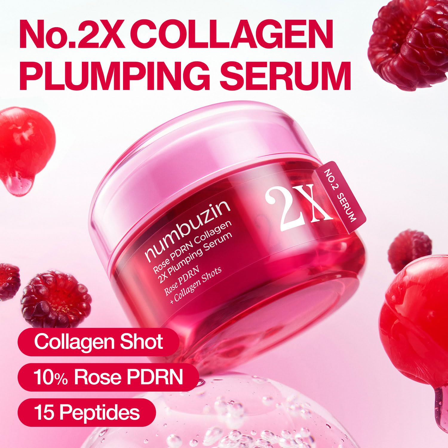 NUMBUZIN Rose PDRN Collagen 2X Plumping Serum 30ml - Image 2
