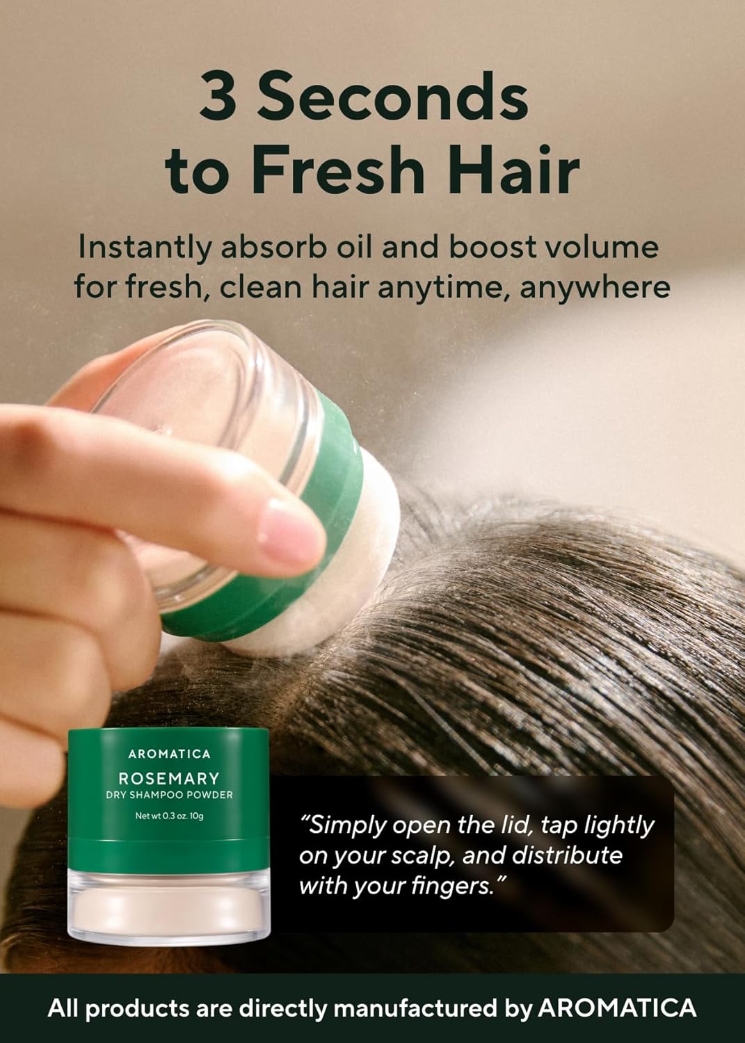 AROMATICA Rosemary Dry Shampoo Powder 10g - Image 2