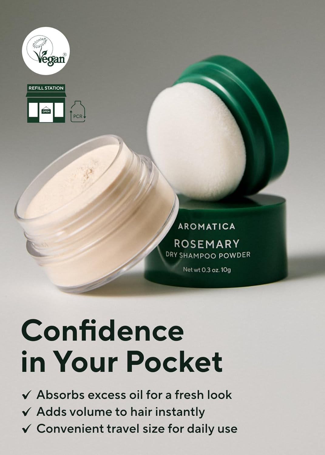 AROMATICA Rosemary Dry Shampoo Powder 10g - Image 3