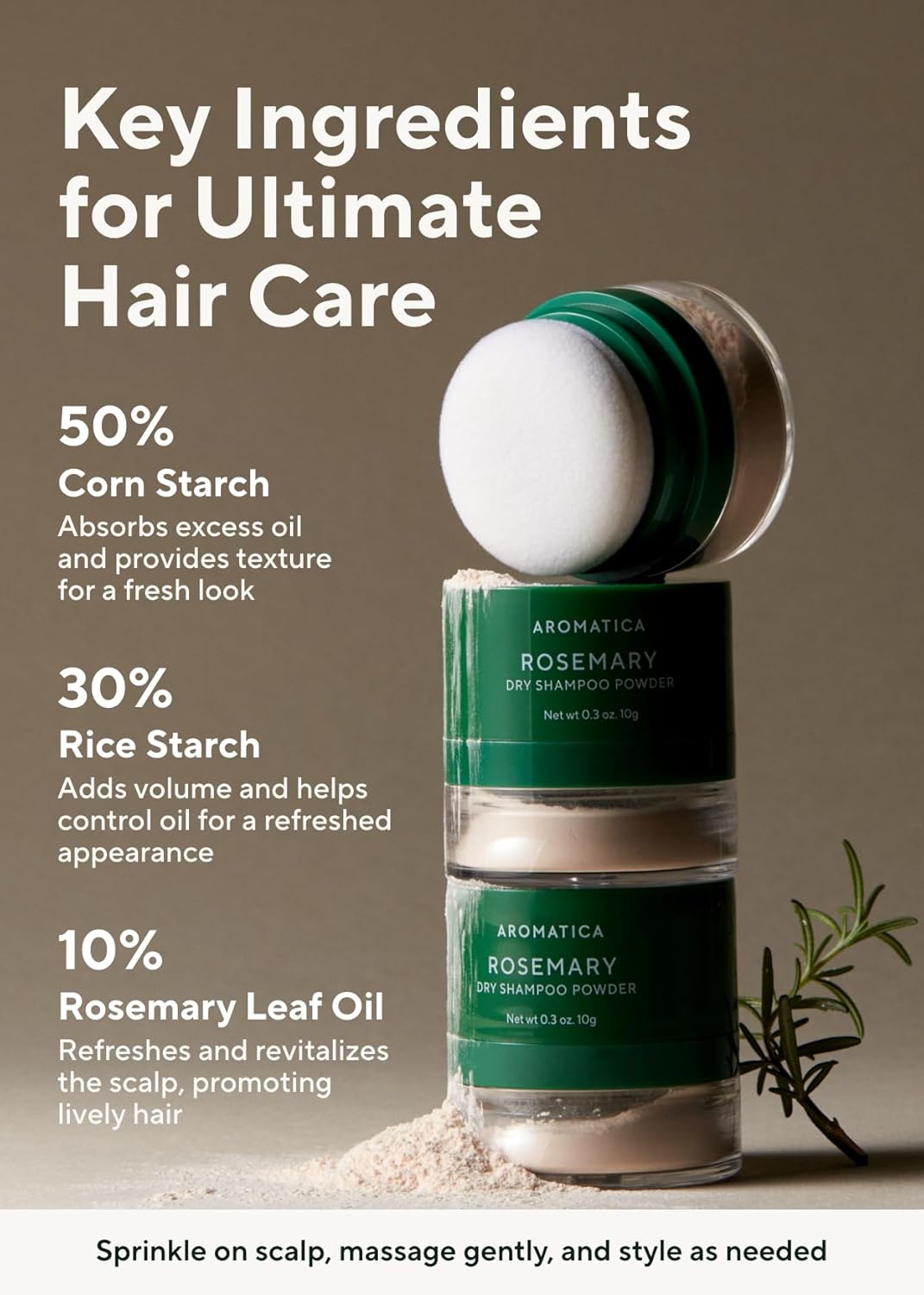 AROMATICA Rosemary Dry Shampoo Powder 10g - Image 5