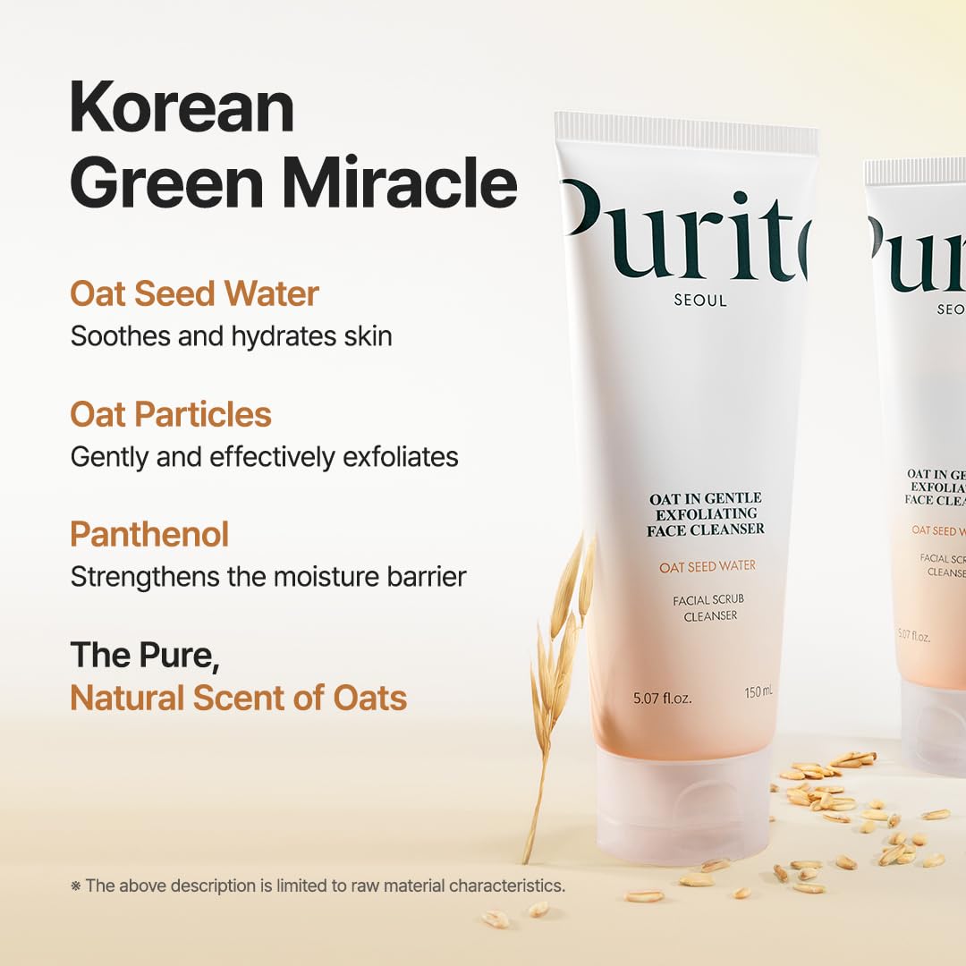PURITO SEOUL Oat In Gentle Exfoliating Face Cleanser (Scrub Cleanser) 150ml - Image 4