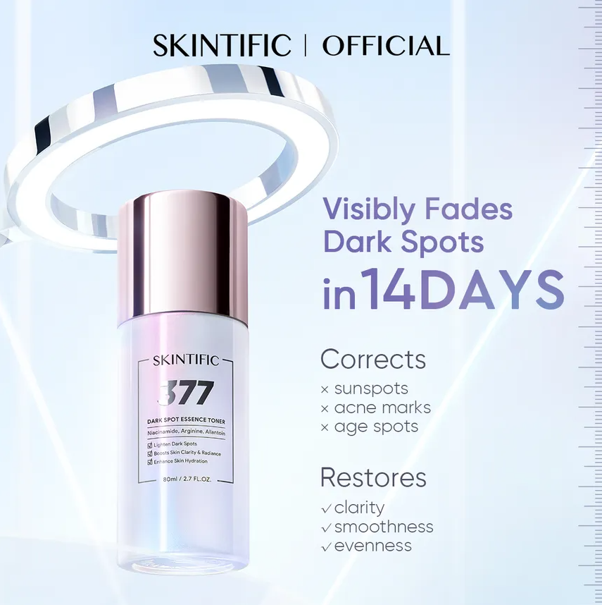 SKINTIFIC 377 Dark Spot Essence Toner 80ml - Image 2