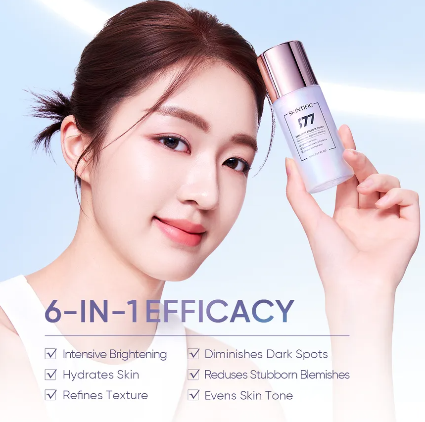 SKINTIFIC 377 Dark Spot Essence Toner 80ml - Image 3