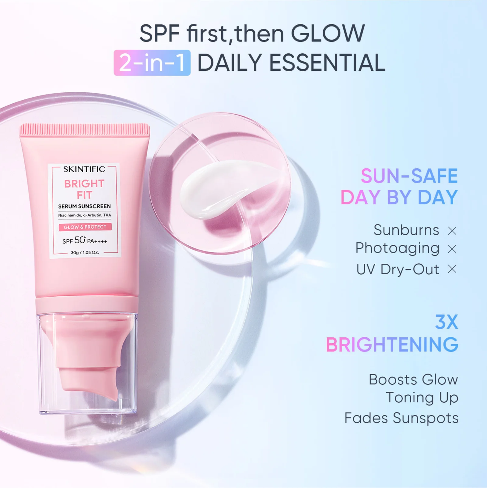 SKINTIFIC Bright Fit Serum Sunscreen Spf50+ PA++++ 30g - Image 3