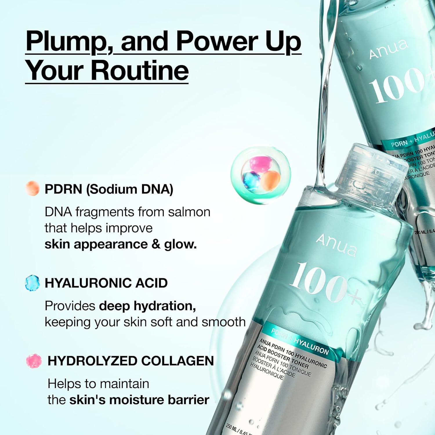 ANUA PDRN 100 Hyaluronic Acid Booster Toner 250ml - Image 3