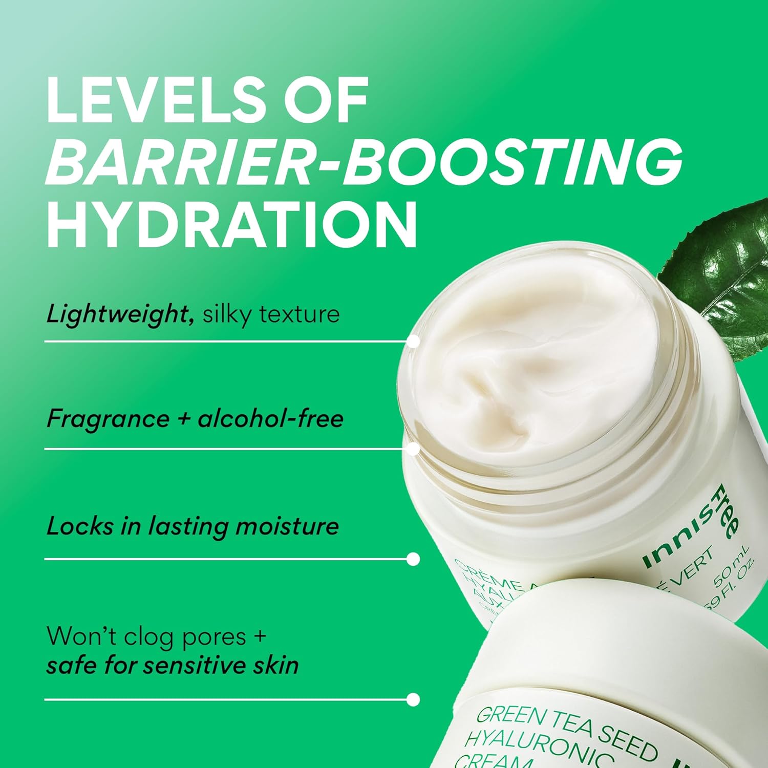 INNISFREE Green Tea Seed Hyaluronic Cream 50ml - Image 2
