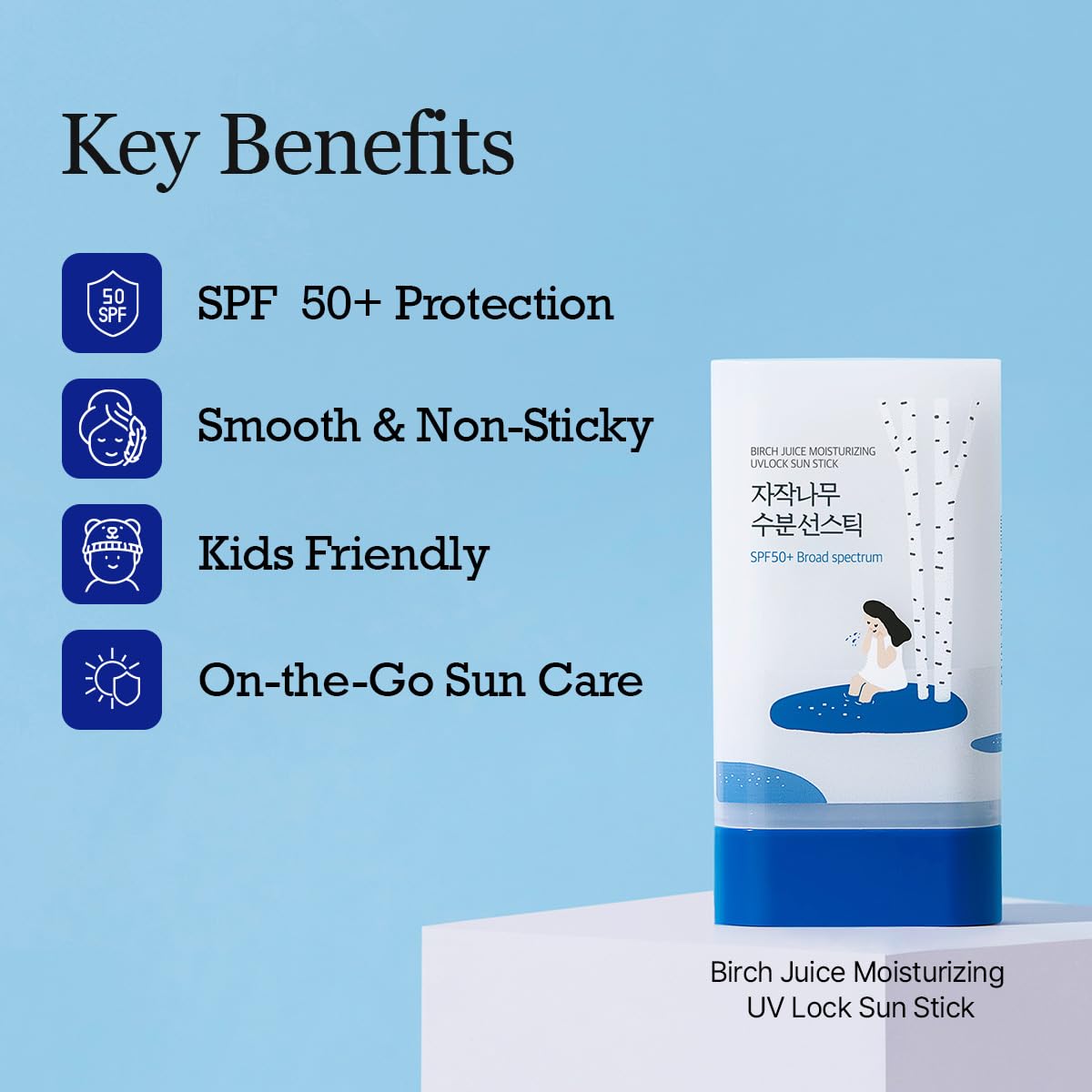 ROUND LAB Birch Juice Moisturizing Sun Stick Spf50+ PA++++ 19g - Image 3