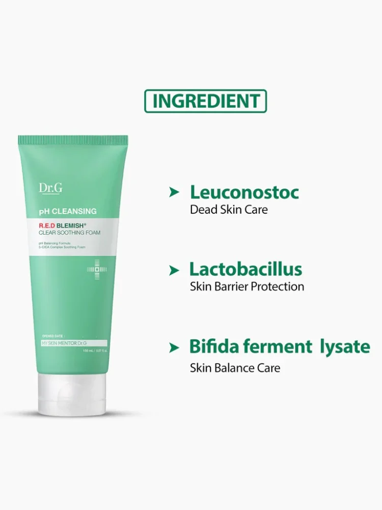 DR.G pH Cleansing R.E.D Blemish Clear Soothing Foam 150ml - Image 2