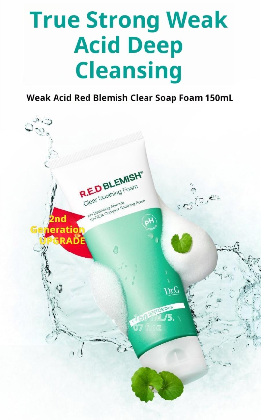 DR.G pH Cleansing R.E.D Blemish Clear Soothing Foam 150ml - Image 3