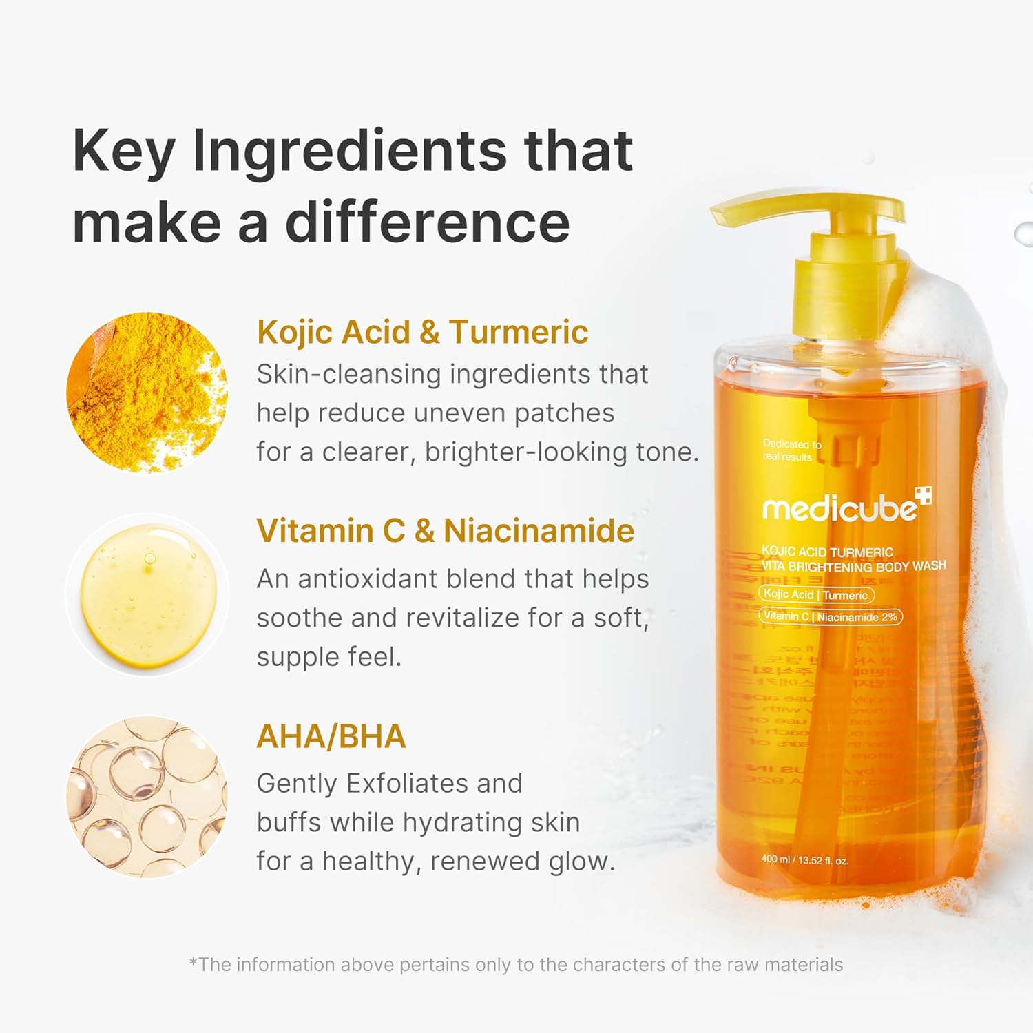 MEDICUBE Kojic Acid Turmeric Vita Brightening Body Wash 400ml - Image 3