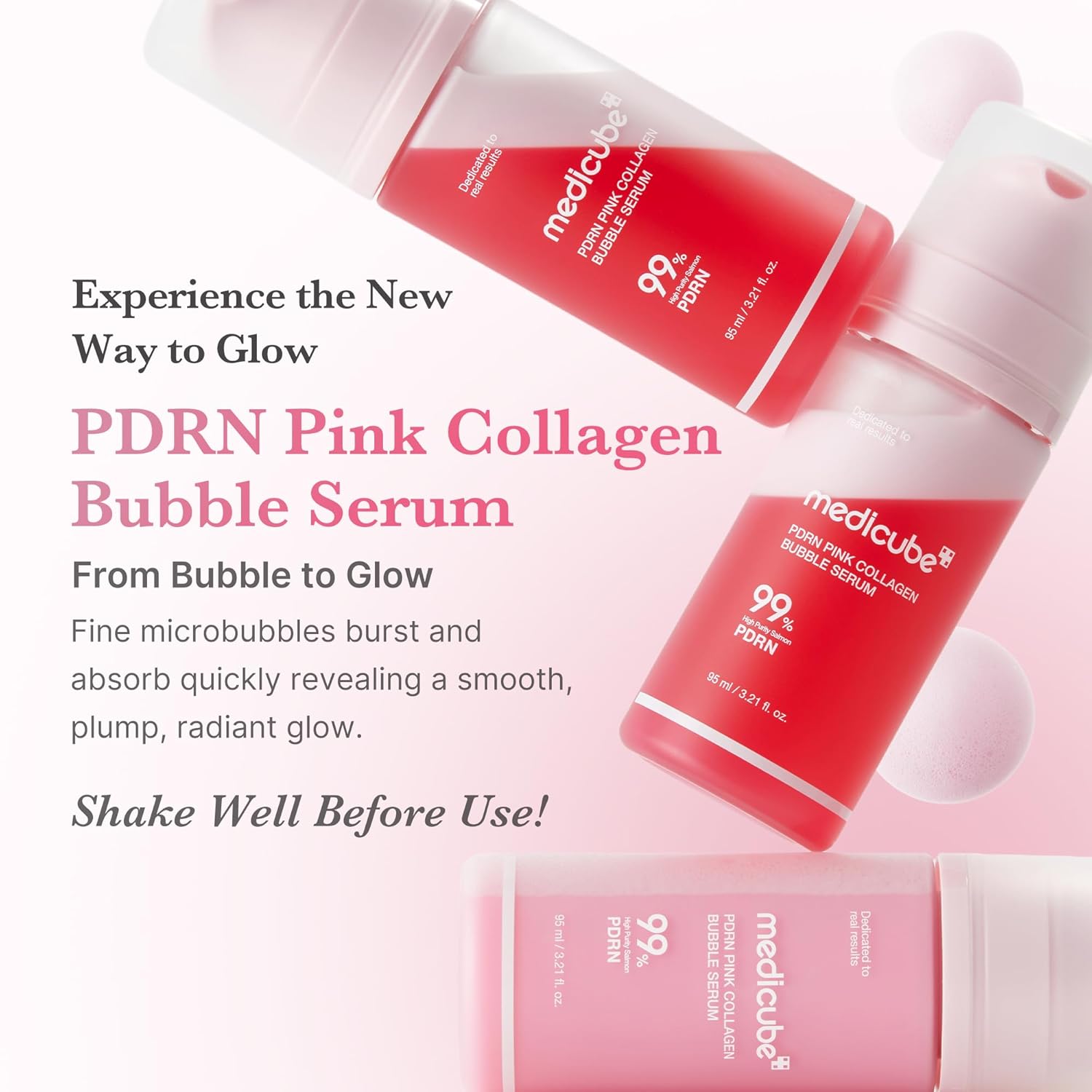 MEDICUBE PDRN Pink Collagen Bubble Serum 95ml - Image 2
