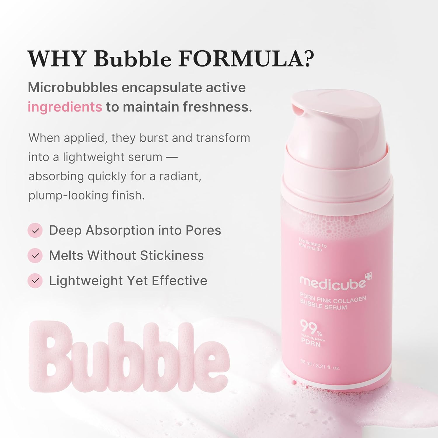 MEDICUBE PDRN Pink Collagen Bubble Serum 95ml - Image 4