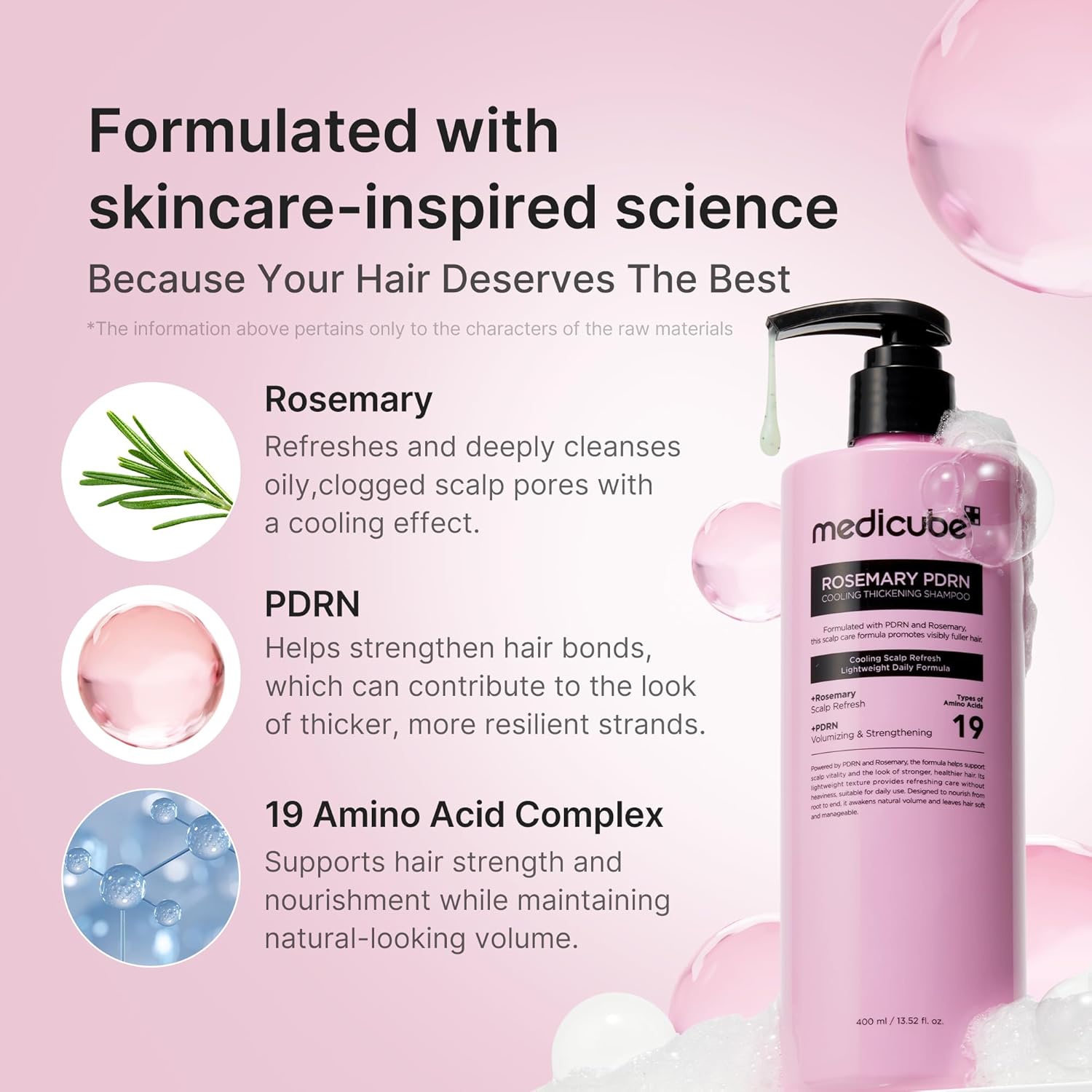 MEDICUBE Rosemary PDRN Cooling Thickening Shampoo 400ml - Image 4