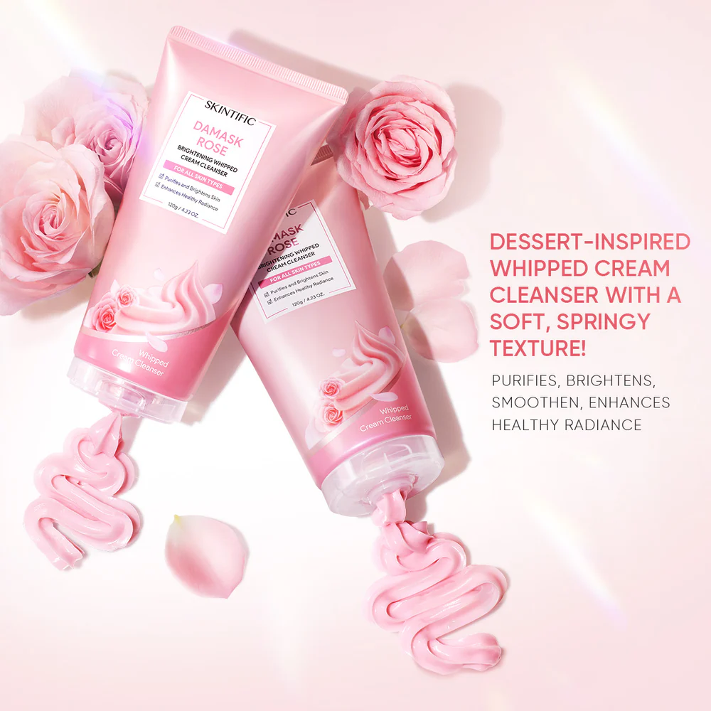 SKINTIFIC Damask Rose Brightening Whipped Cream Cleanser 120ml - Image 7