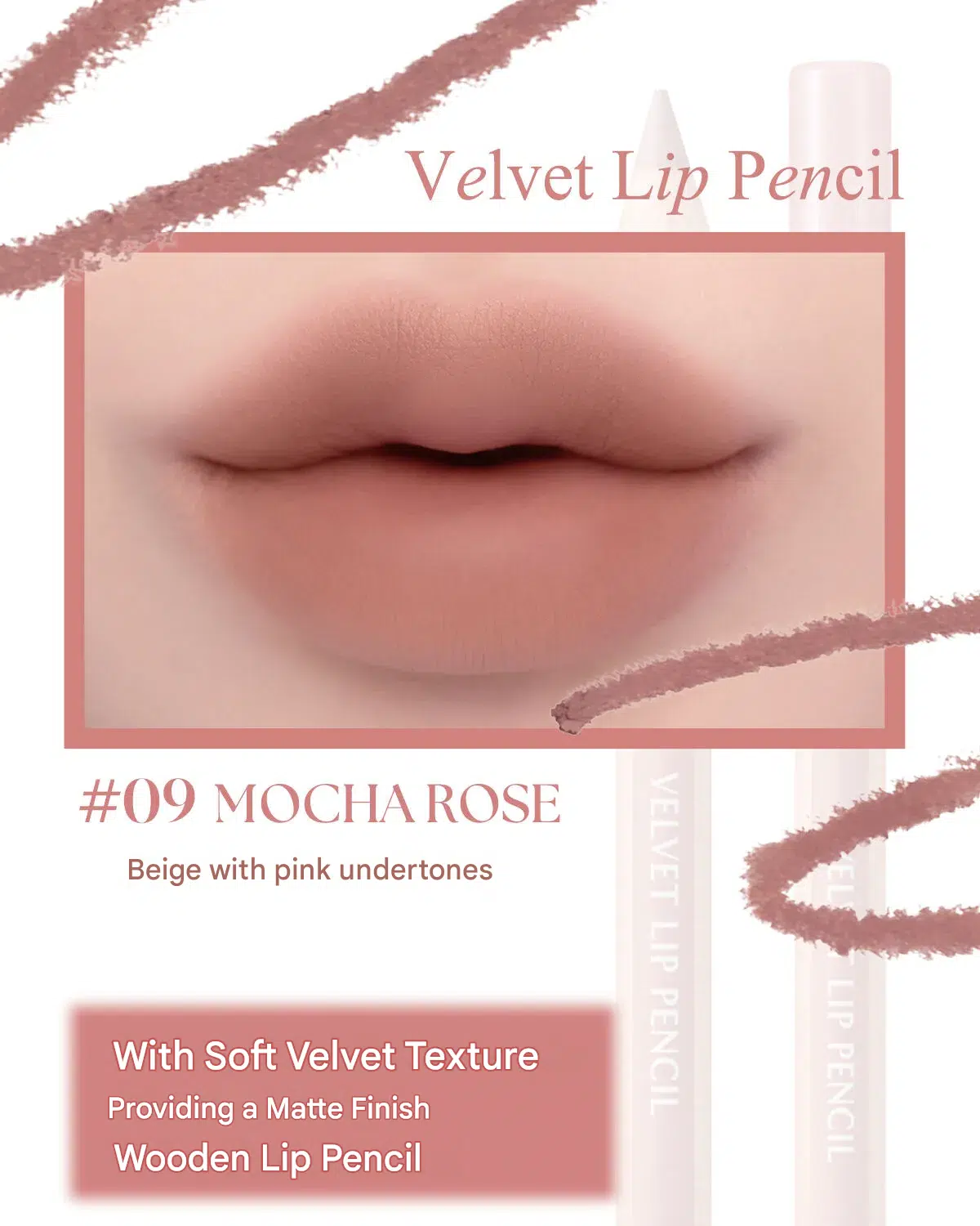 CLIO Velvet Lip Pencil #09 Mocha Rose - Image 2