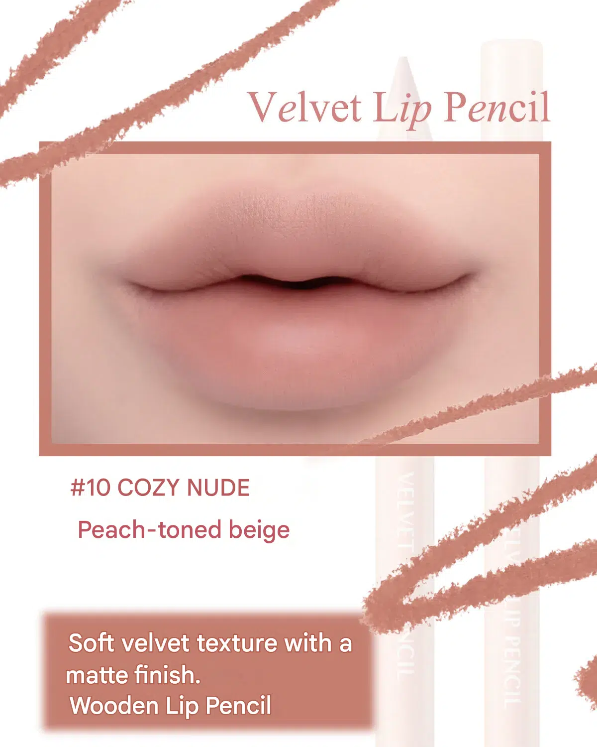 CLIO Velvet Lip Pencil #10 Cozy Nude - Image 2