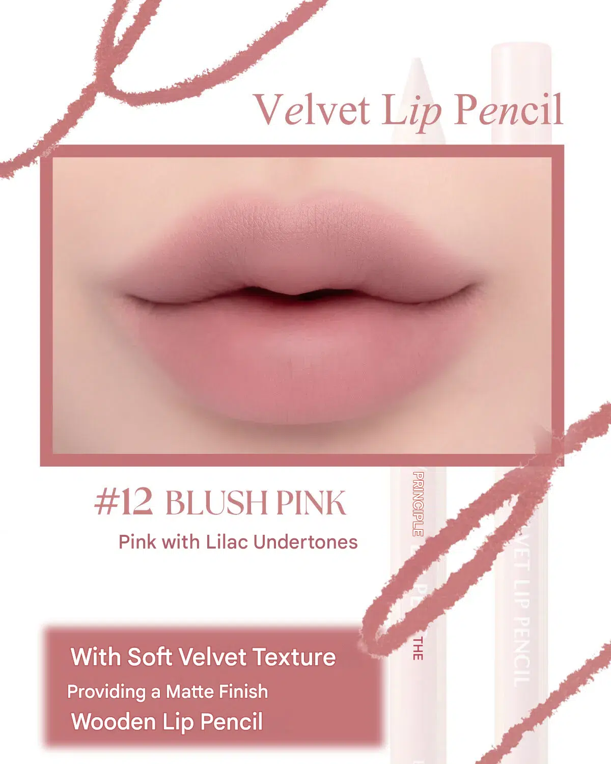 CLIO Velvet Lip Pencil #12 Blush Pink - Image 2