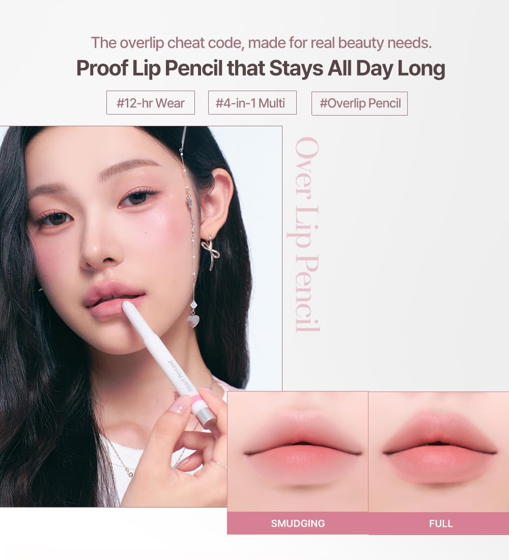 HEART PERCENT Dote On Mood Lineproof lip Pencil Proof Over Lip #Mauve Set - Image 4