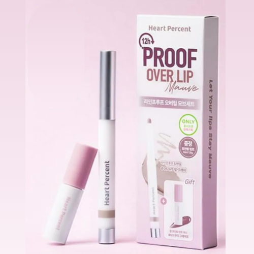 HEART PERCENT Dote On Mood Lineproof lip Pencil Proof Over Lip #Mauve Set