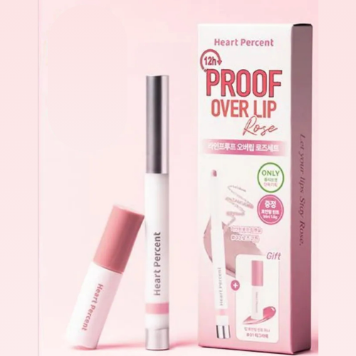HEART PERCENT Dote On Mood Lineproof lip Pencil Proof Over Lip #Rose Set