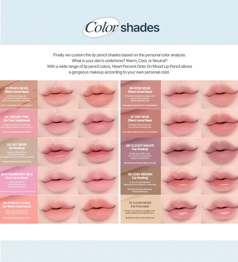 HEART PERCENT Dote On Mood Lip Pencil #13 Bare Lips - Image 5