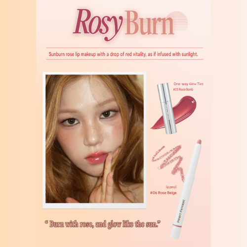 HEART PERCENT Dote On Mood Lip Pencil Over Lip Set #Rosy Burn - Image 3