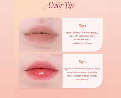 HEART PERCENT Dote On Mood Lip Pencil Over Lip Set #Rosy Burn - Image 4