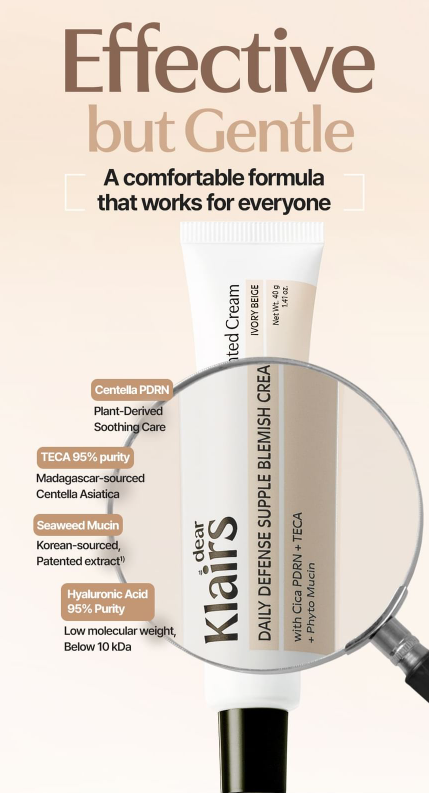 DEAR KLAIRS Daily Defense Supple Blemish Cream #Ivory Beige 40g - Image 6