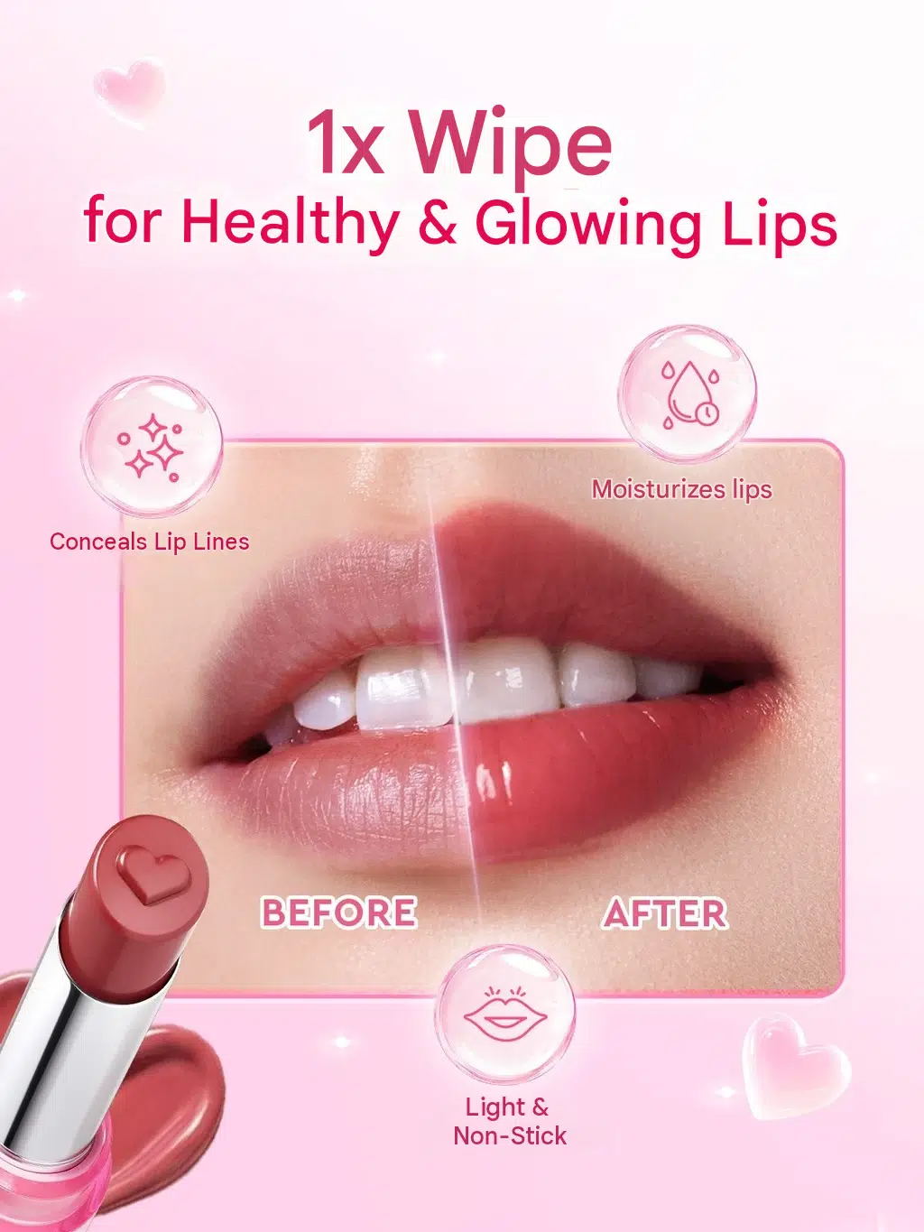 GLAD2GLOW Glowy Tint 3 In 1 Lip Balm #03 Red Velvet Latte - Image 6