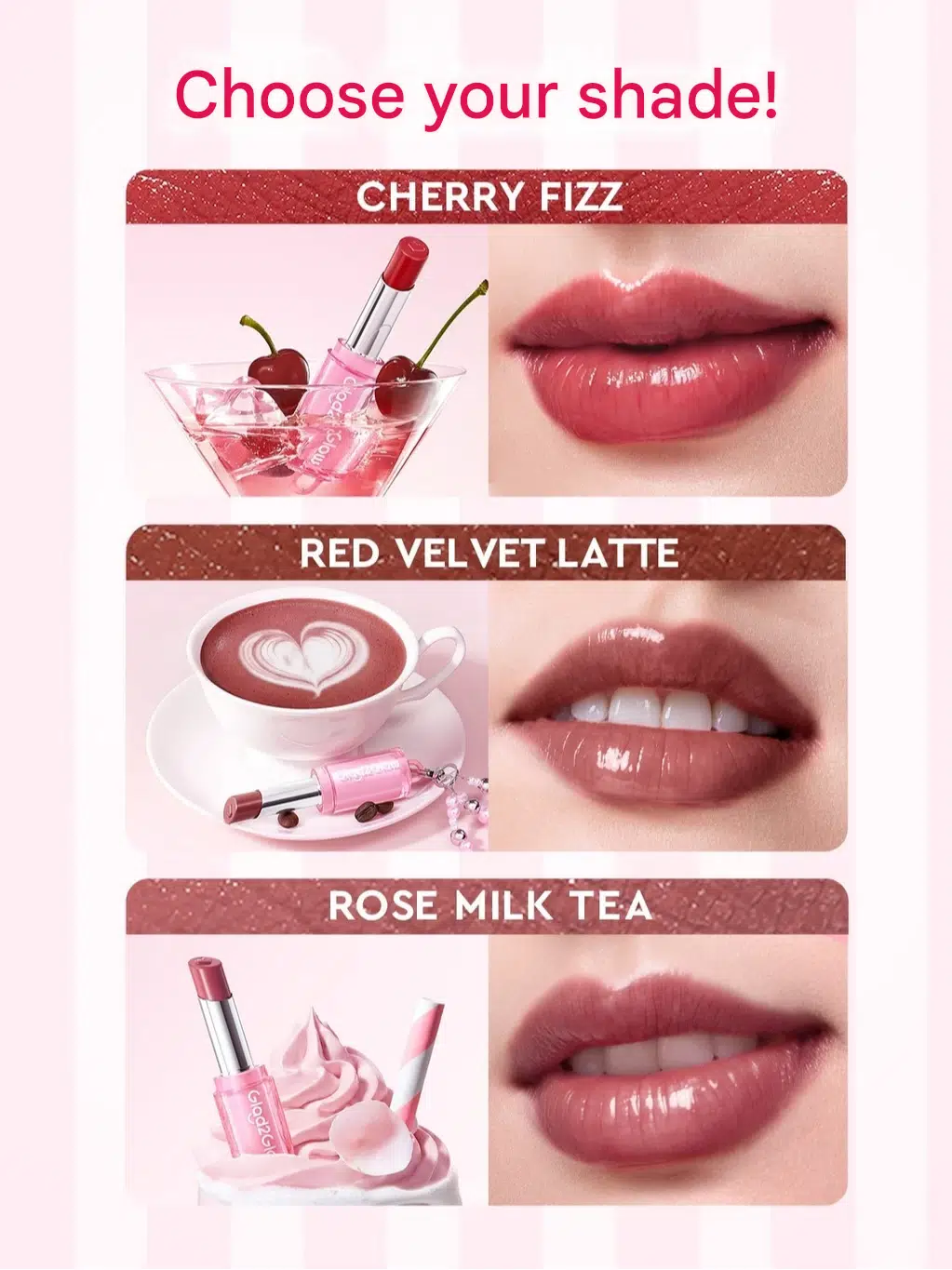 GLAD2GLOW Glowy Tint 3 In 1 Lip Balm #03 Red Velvet Latte - Image 7