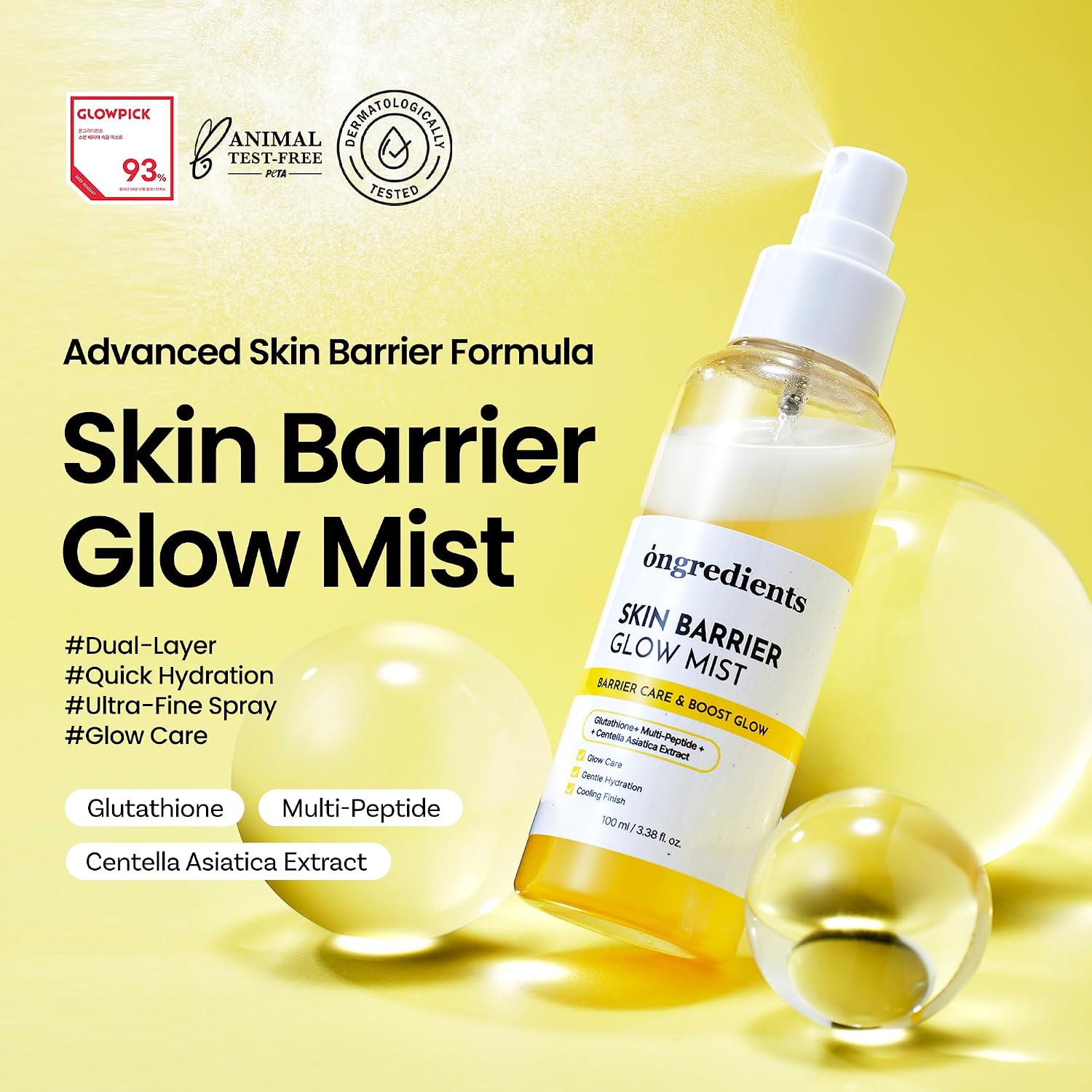ONGREDIENTS Skin Barrier Glow Mist 100ml - Image 2