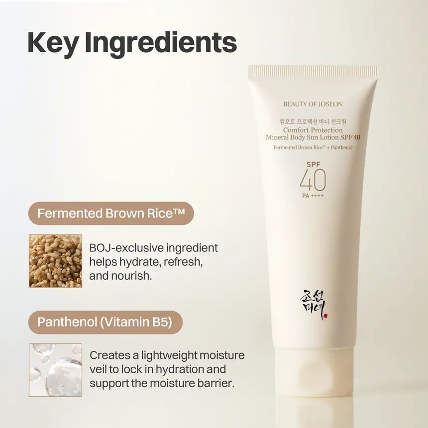 BEAUTY OF JOSEON Comfort Protection Mineral Body Sun Lotion Spf40 PA++++ 150ml - Image 5