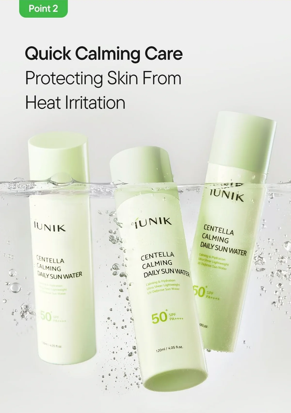 IUNIK Centella Calming Daily Sun Water 120ml - Image 9
