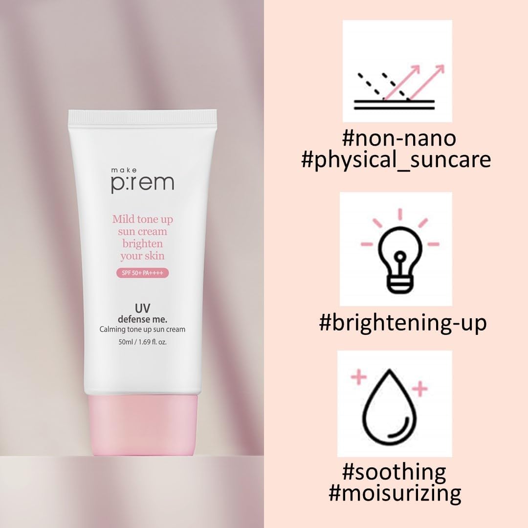 MAKE P:REM UV Defense Me. Calming Tone-Up Sun Cream Spf50+ PA++++ 50ml - Image 2