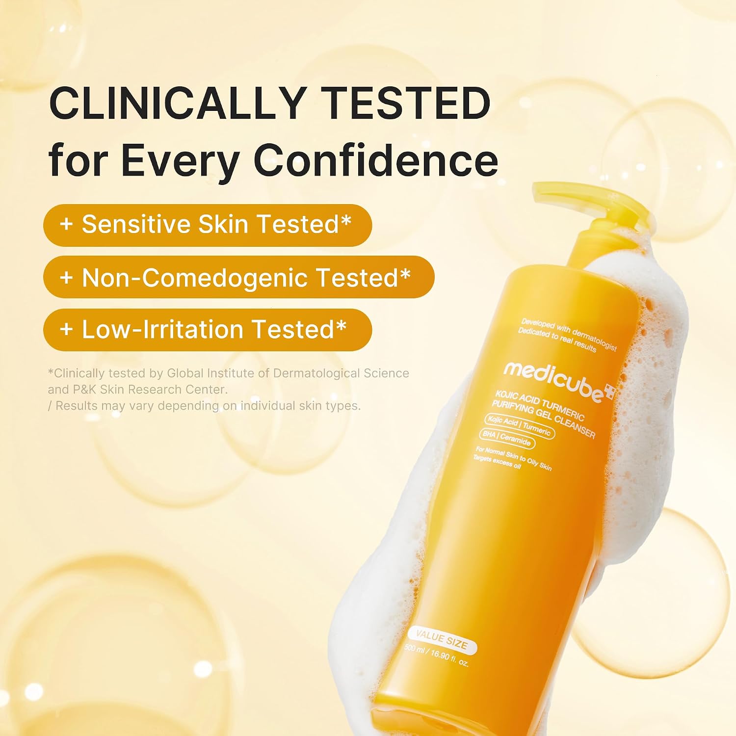 MEDICUBE Kojic Acid Turmeric Purifying Gel Cleanser 500ml - Image 6